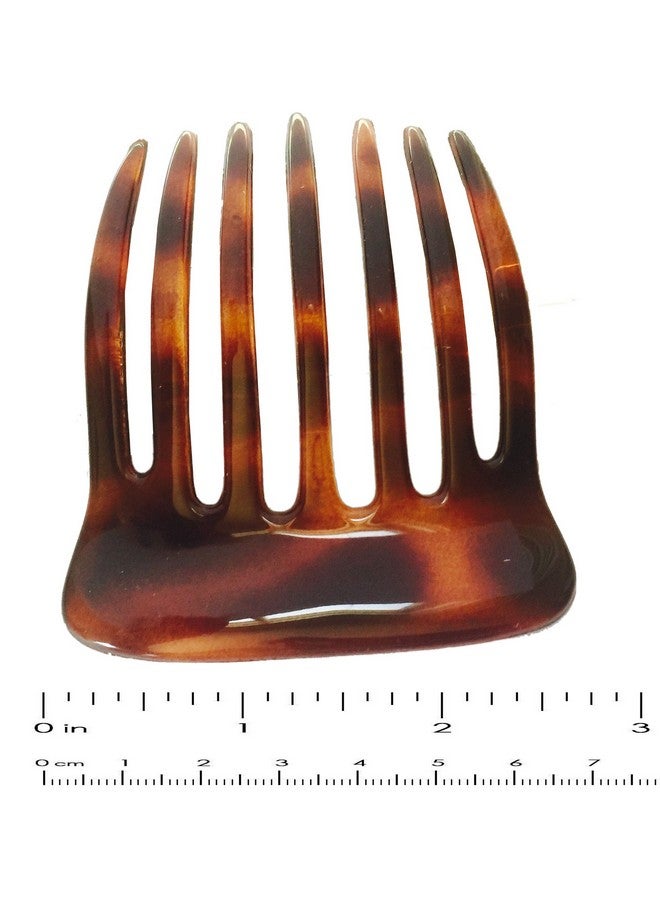 French Fingers Seven Teeth Large 2 Pieces Celluloid Acetate Tortoise Shell Hair Side Hair Combs