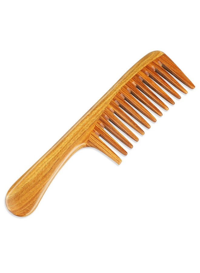 Handmade 100% Natural Green Sandalwood Hair Combs Antistatic Sandalwood Scent Natural Hair Detangler Wooden Comb (Extra Large Detangler Comb)