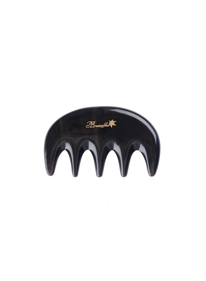 Wide Tooth Hair Comb No Static Mini Pocket Comb For Massage Natural Black Buffalo Horn Comb