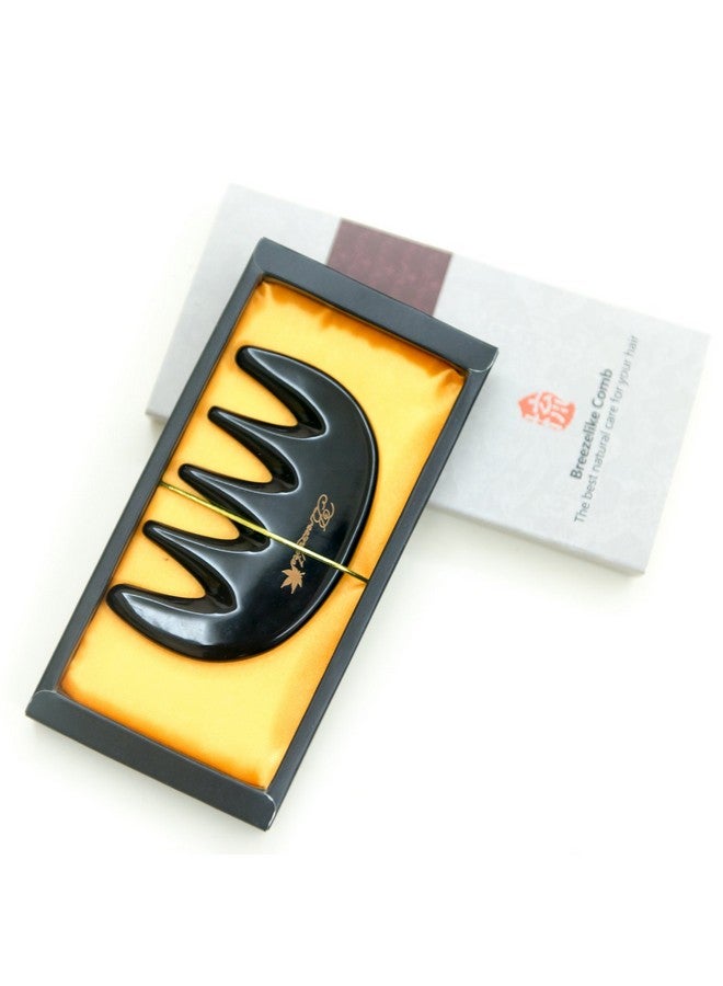 Wide Tooth Hair Comb No Static Mini Pocket Comb For Massage Natural Black Buffalo Horn Comb