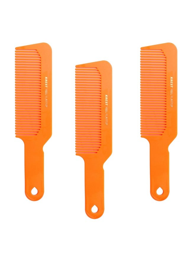 Hair Comb 83/4 Flattop Hair Cutting Comb. Barbers Hairdresser Comb. Model 9001. 3 Combs (Neon Orange)