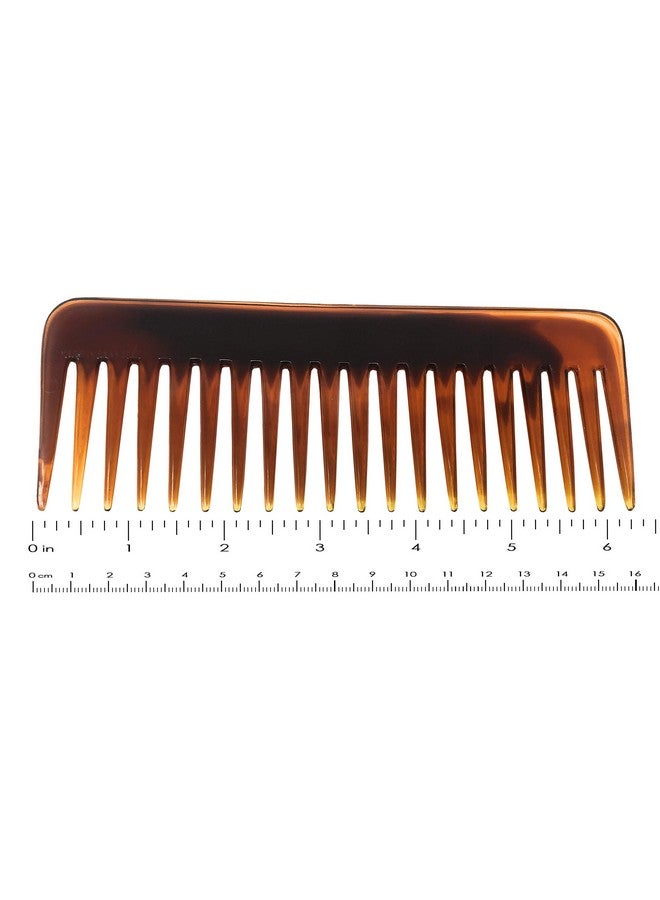 French Fluffy Large Set Of 2 Tortoise Shell And Black Color Celluloid Wide Tooth Volume Hair Detangling Combs