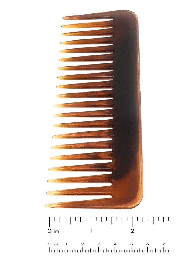 French Fluffy Large Set Of 2 Tortoise Shell And Black Color Celluloid Wide Tooth Volume Hair Detangling Combs