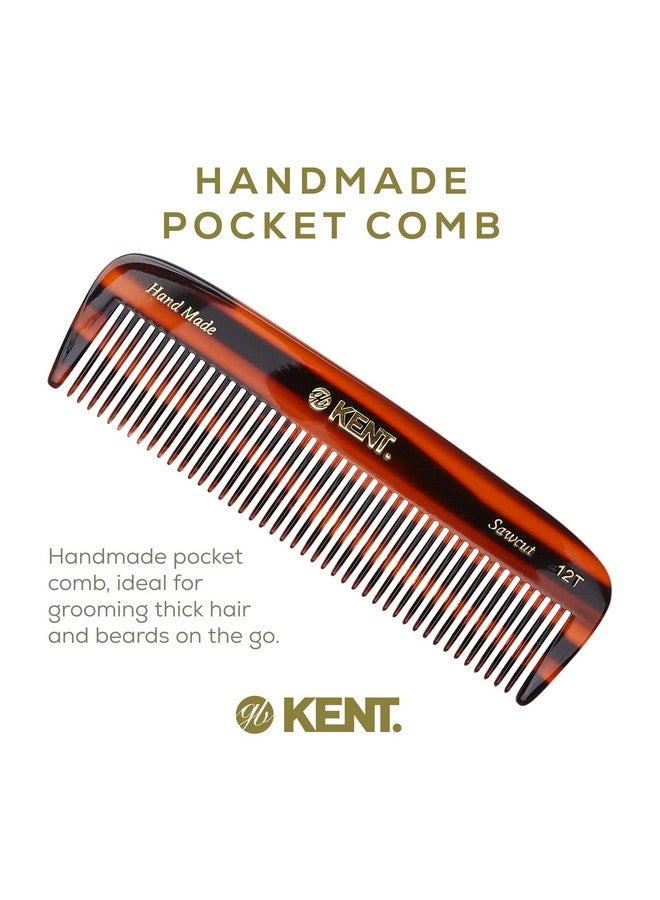 12T All Coarse Hair Detangling Comb Wide Teeth Pocket Comb For Thick Curly Wavy Hair. Hair Detangler Comb For Grooming Styling Hair Beard And Mustache. Sawcut Hand Polished. Handmade In England