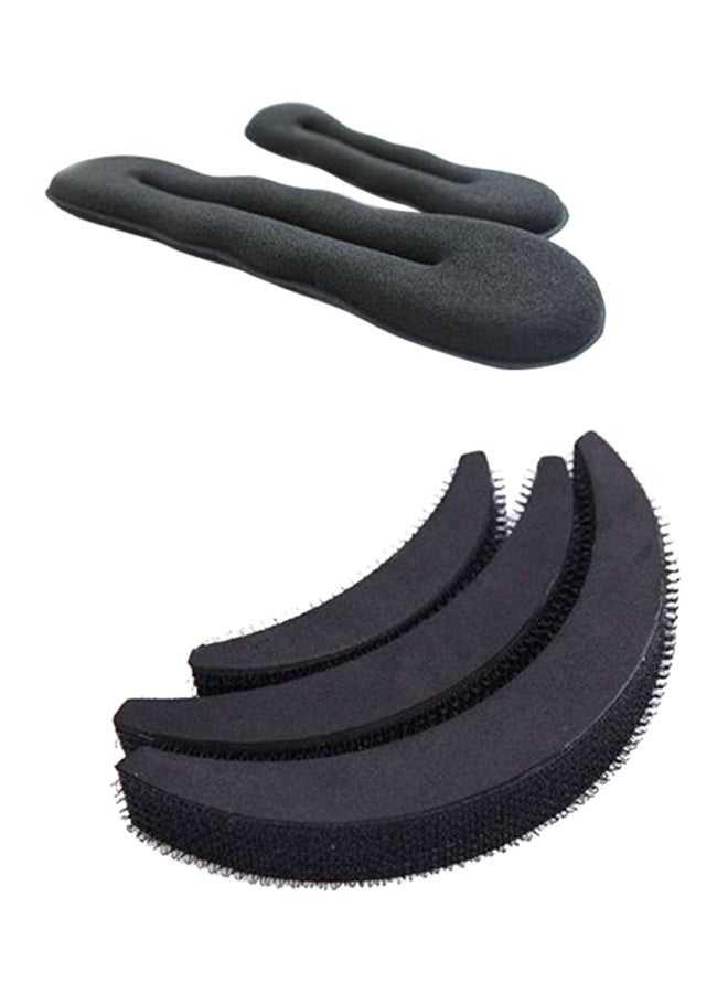 5-Piece Bun Maker With Bump Pad Set Black
