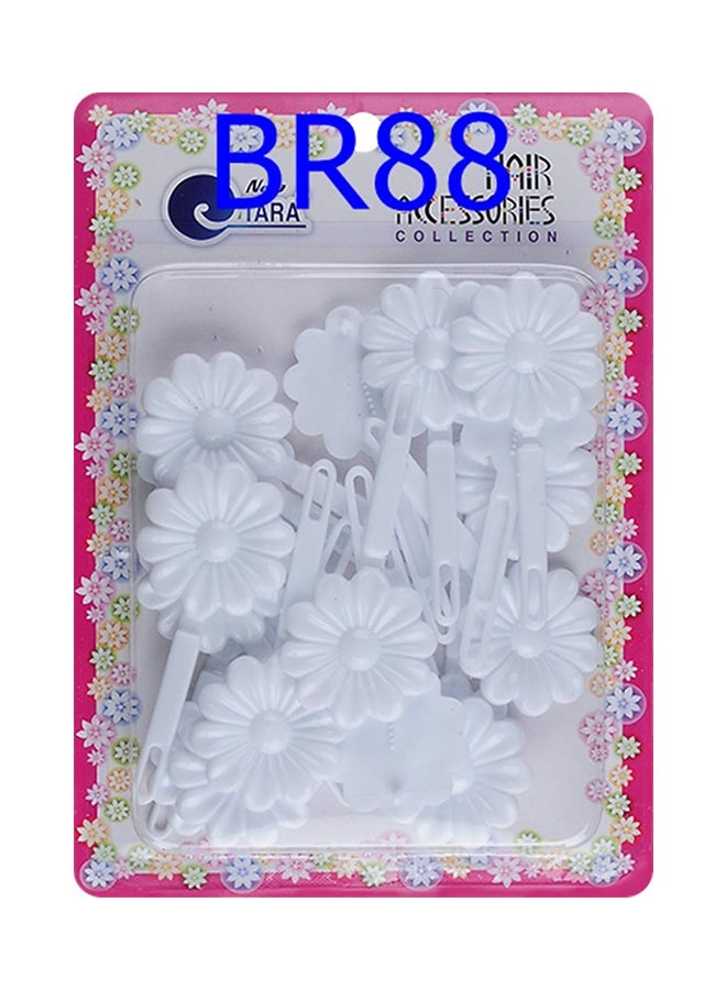 Plastic Bow Hair Barrettes White