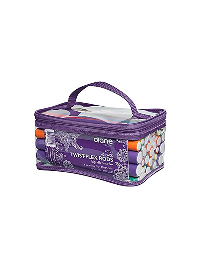 42-Piece Twist Flex Rods With Storage Bag Multicolour