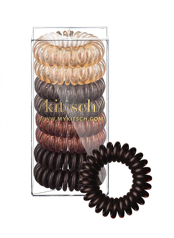 8 Piece Spiral Hair Ties Set Multicolour 2.8X0.98X2.9inch