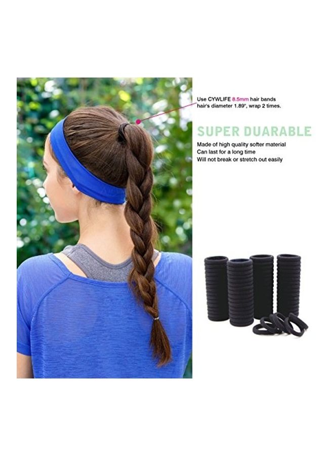 100-Piece Hair Ties Rubber Bands Black