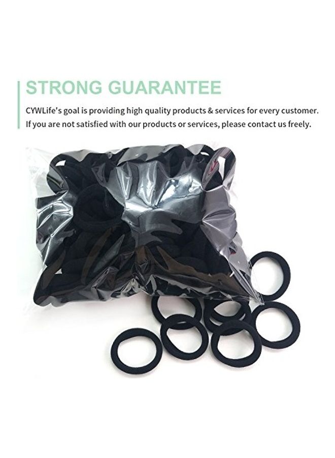 100-Piece Hair Ties Rubber Bands Black