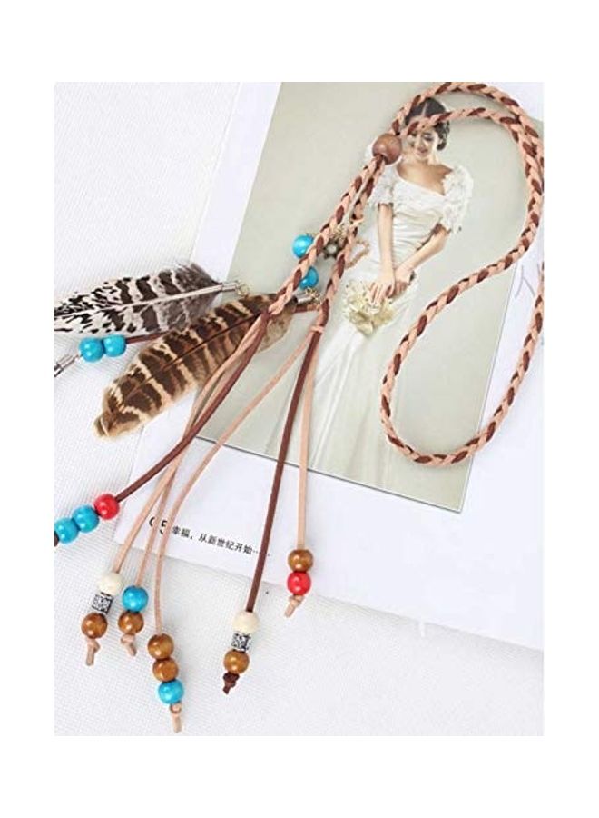 Peacock Feather Detail Boho Headband Multicolour