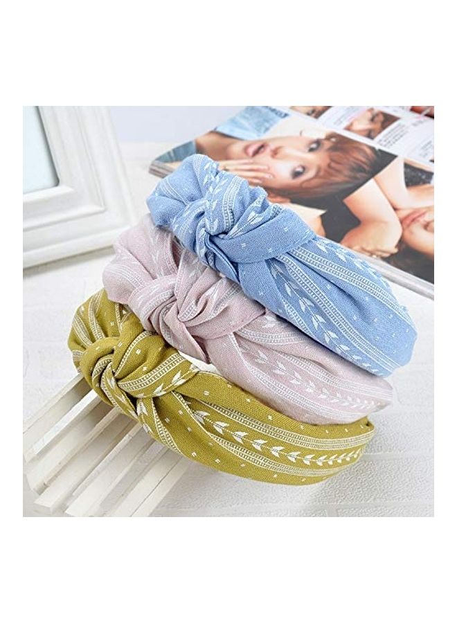 6-Piece Cotton Knotted Headbands Multicolour