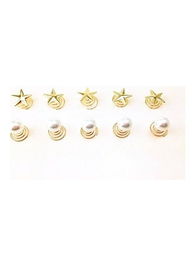 10-Piece Headwear Edge Clip Clamps Gold