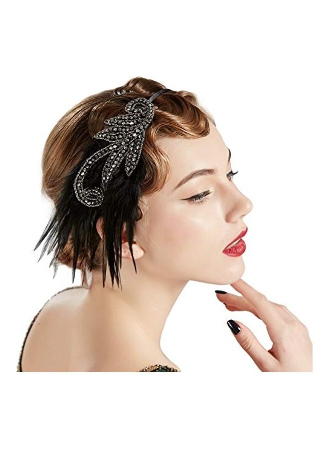 Flapper Feather Hair Headband Multicolour 2X1.4X1.2inch