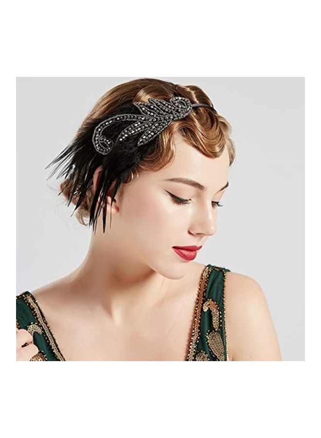 Flapper Feather Hair Headband Multicolour 2X1.4X1.2inch