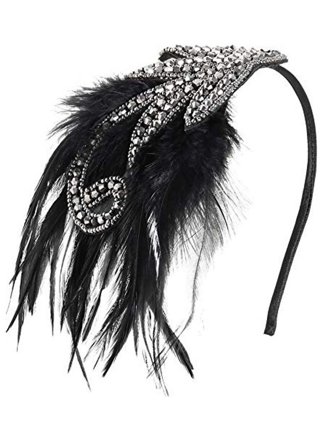 Flapper Feather Hair Headband Multicolour 2X1.4X1.2inch