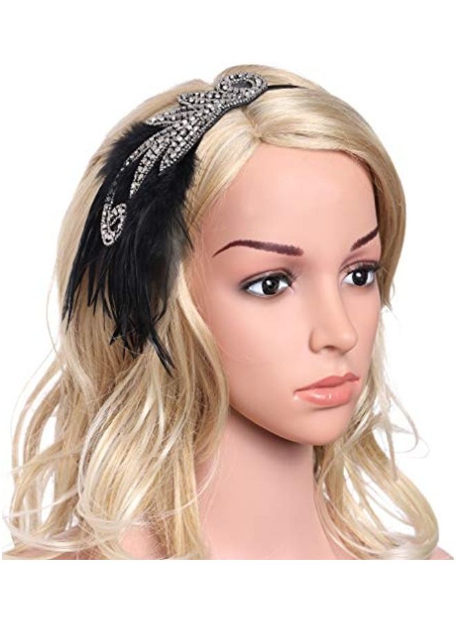 Flapper Feather Hair Headband Multicolour 2X1.4X1.2inch