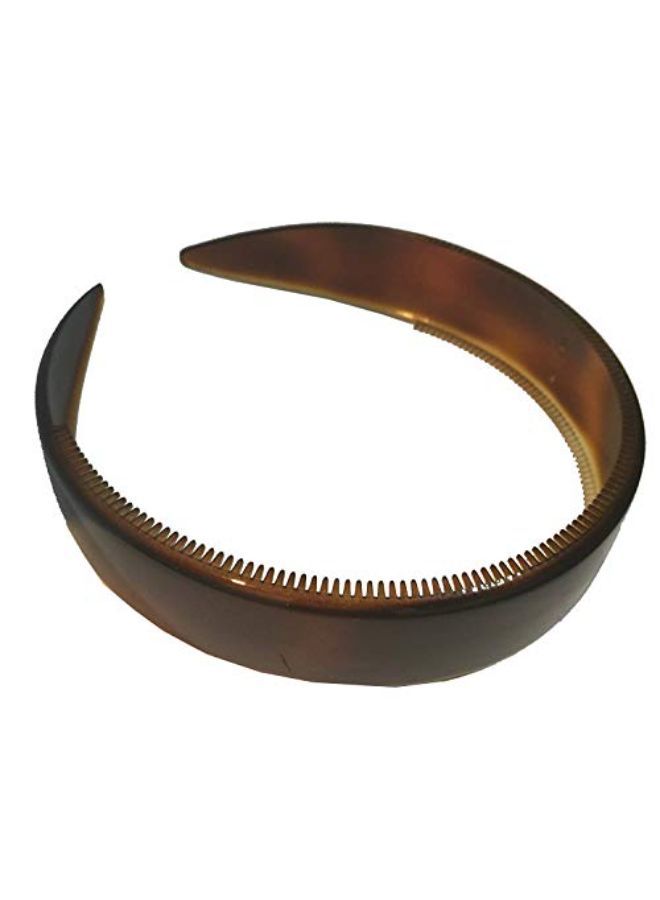 French Extra Wide Tortoise Shell Brown Hair Headband With Inner Teeth Nibs