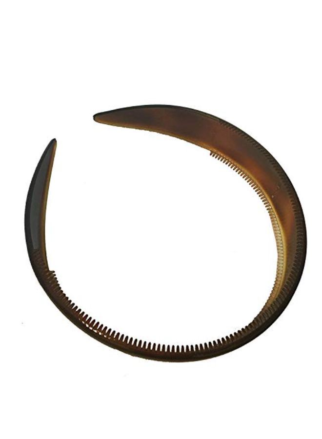 French Extra Wide Tortoise Shell Brown Hair Headband With Inner Teeth Nibs