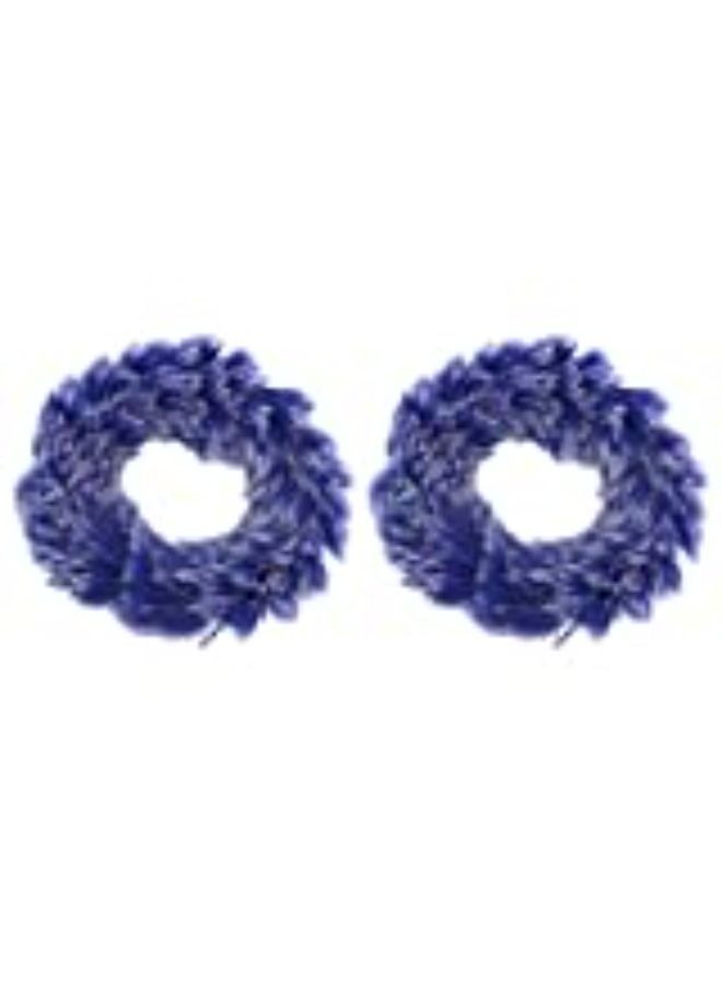 Two-Tone Fur Scrun - Set Of 2-Royal Blue