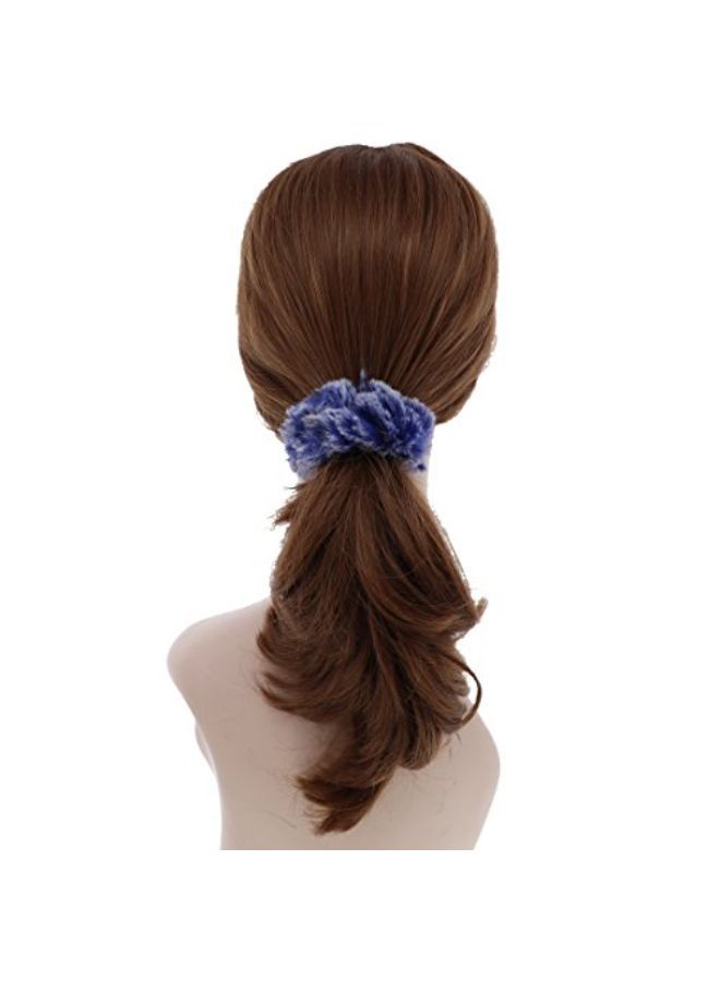 Two-Tone Fur Scrun - Set Of 2-Royal Blue