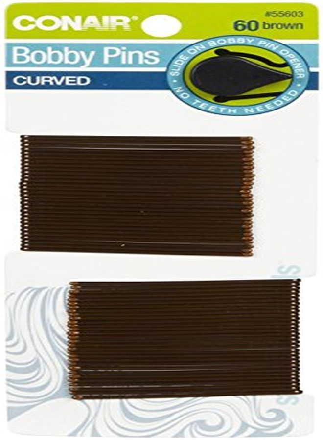 Curve Bobby Pins, Brown