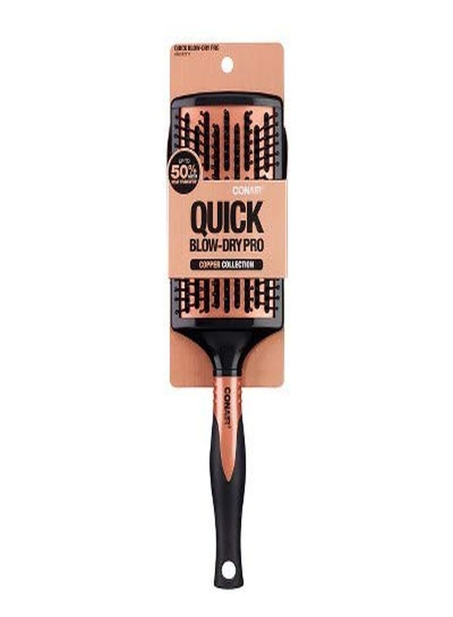 Quick Blow-Dry Pro Curved Copper Brush, Black