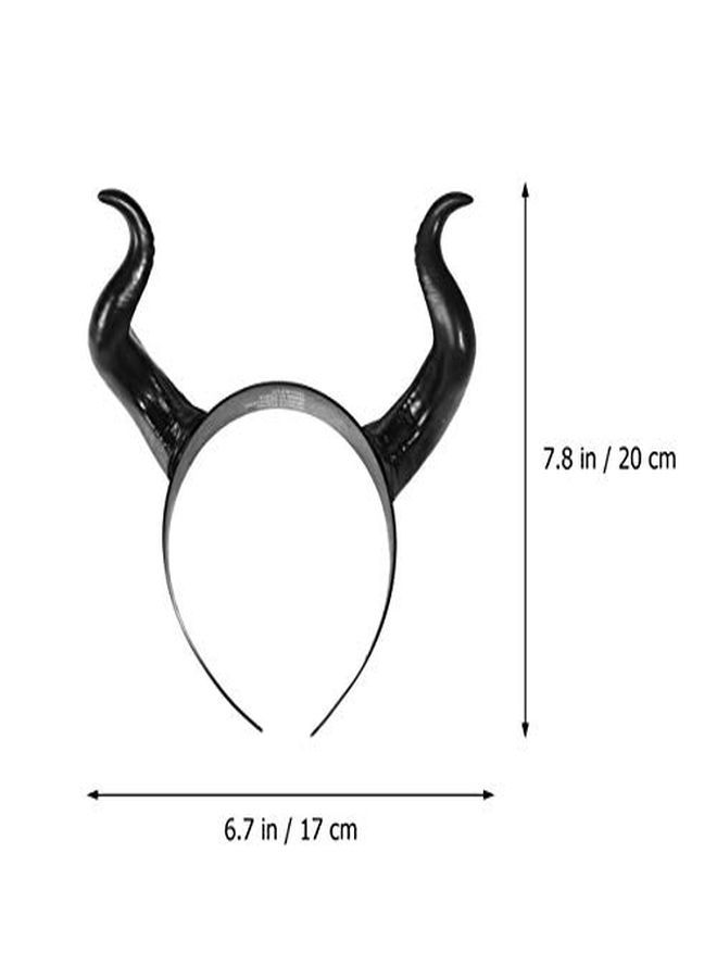 Devil Horn Headband Black Cosplay Horn Hair Hoop Halloween Dress Up Party Hair Accessories