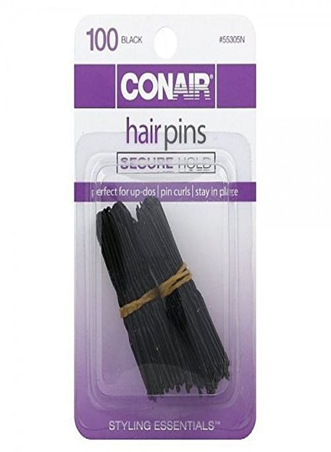 Styling Essentials Hair Pins, Black, 100 Count