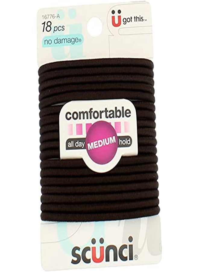 1677603L048 Brown No Damage Hair Elastics 18 Count