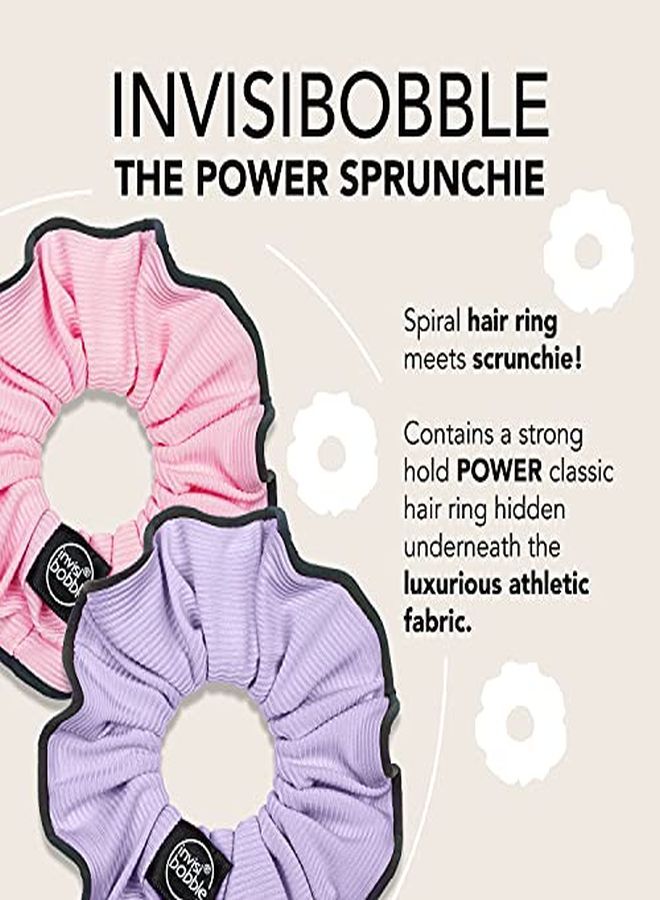 Sprunchie Spiral Hair Ring Donut Run With Scissors Athleisure Duo Scrunchie Stylish Bracelet, Strong Elastic Grip Coil Accessories For Women Gentle For Girls Teens And Thick Hair With Reflective Trim For Night Sports