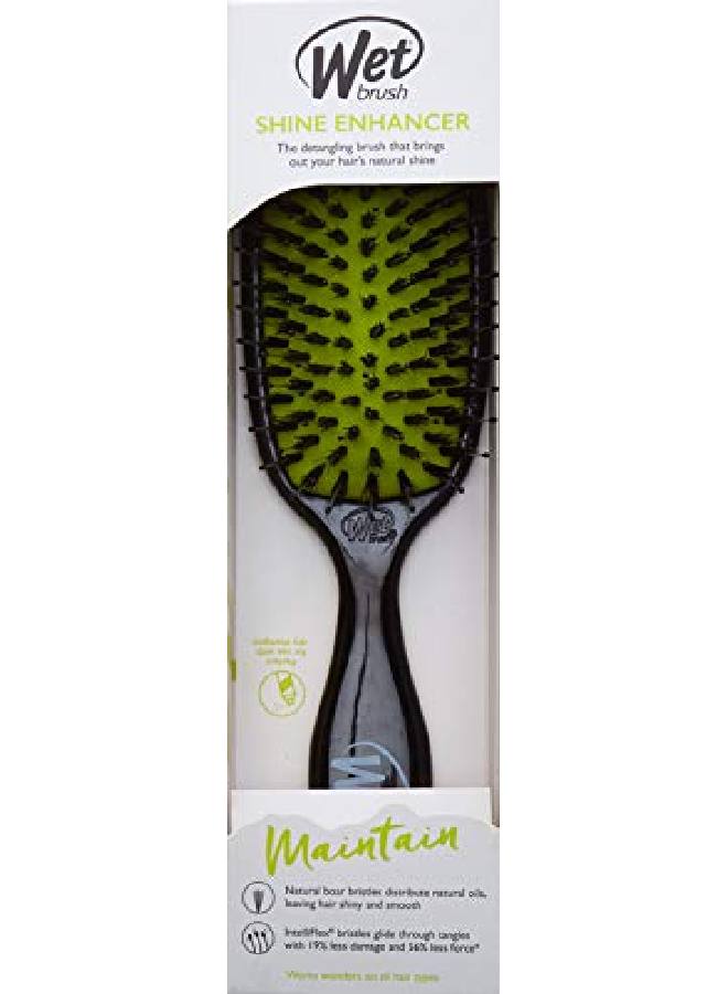 Shine Enhancer Hair Brush Black Exclusive Ultrasoft Intelliflex Bristles Natural Boar Bristles Leave Hair Shiny And Smooth For All Hair Types For Women, Men, Wet And Dry Hair