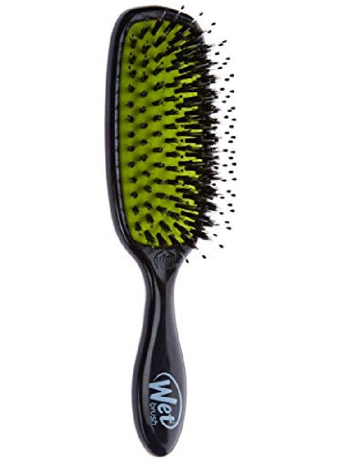 Shine Enhancer Hair Brush Black Exclusive Ultrasoft Intelliflex Bristles Natural Boar Bristles Leave Hair Shiny And Smooth For All Hair Types For Women, Men, Wet And Dry Hair