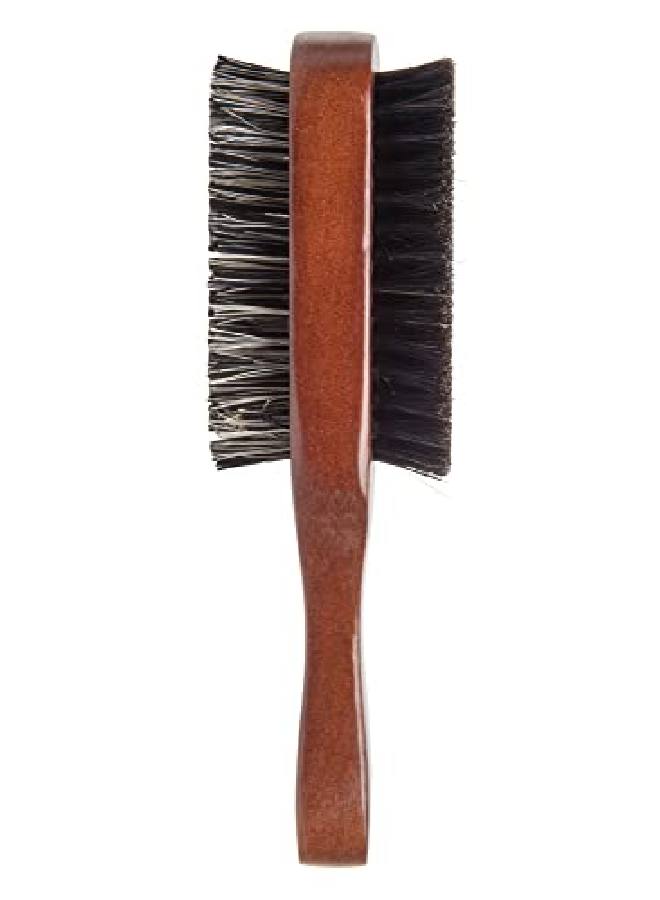 Premium Boar Bristle Brush For Men Double Sided, Medium And Firm Bristles For Thick Coarse Hair Use For Smoothing, Wave Styles, Soft On Scalp, Club Handle, D8115