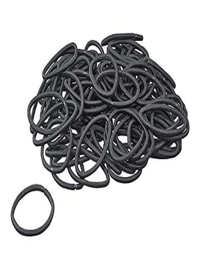 Thick Hair Black Elastics All Day Strong Hold NoDamage 5Mm Thickness 24Pieces Per Pack (2Pack)