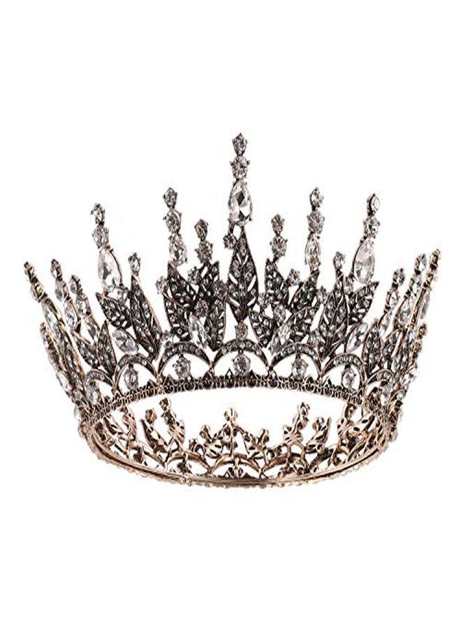 Baroque Queen Crown For Women Rhinestone Wedding Crown Black Tiara Costume Party Accessories For Brithday Prom