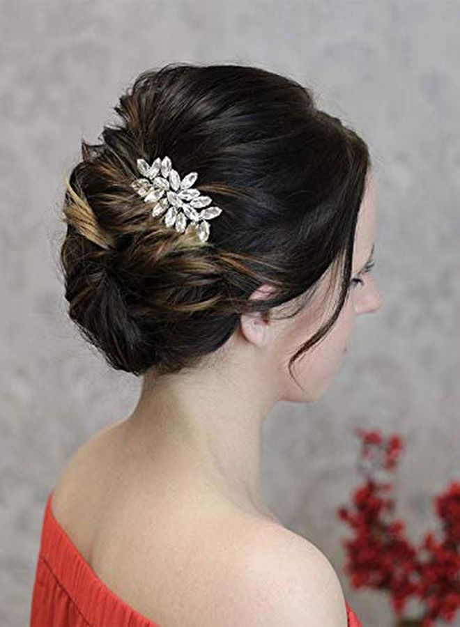 Crystal Wedding Hair Comb Bridal Hair Accessories For Brides And Bridesmaids (ASilver)