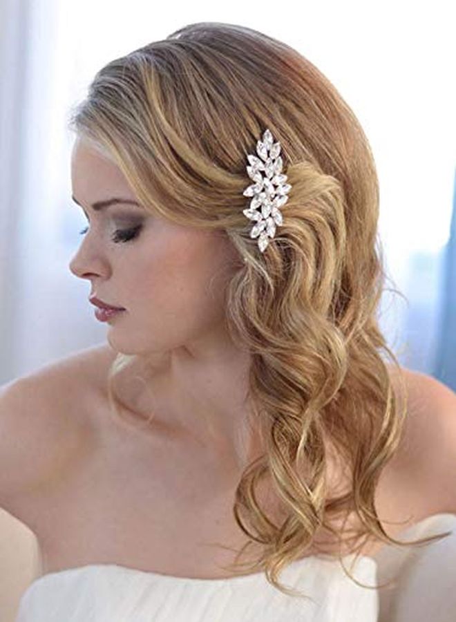 Crystal Wedding Hair Comb Bridal Hair Accessories For Brides And Bridesmaids (ASilver)