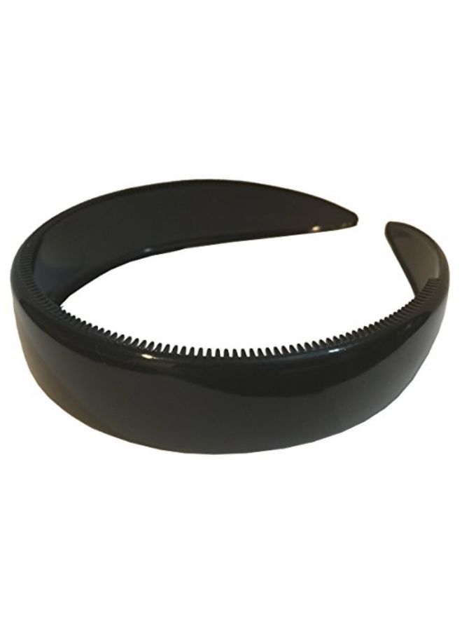 French (Set Of 2) Wide 1 Inch Tortoise Shell Brown And Black Hair Headbands With Inner Teeth Nibs