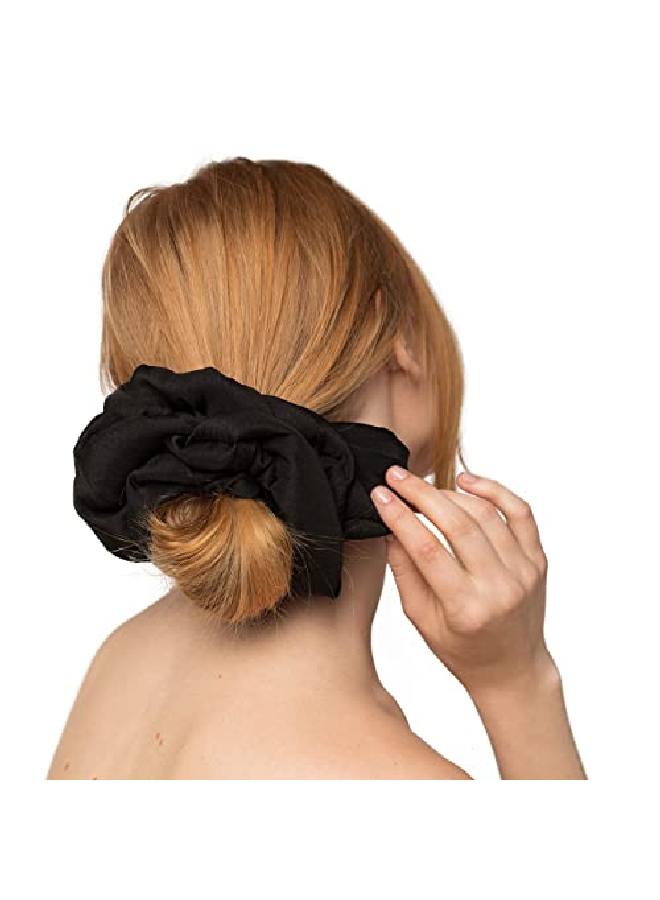 Chiffon Dinner Hair Scrunchie Elastic Hair Ties For Thick Hair No Damage Hair Elastics Hair Band No Pull Hair Tie For Women Ponytail Holder For Girls Hair Accessories For Women Black