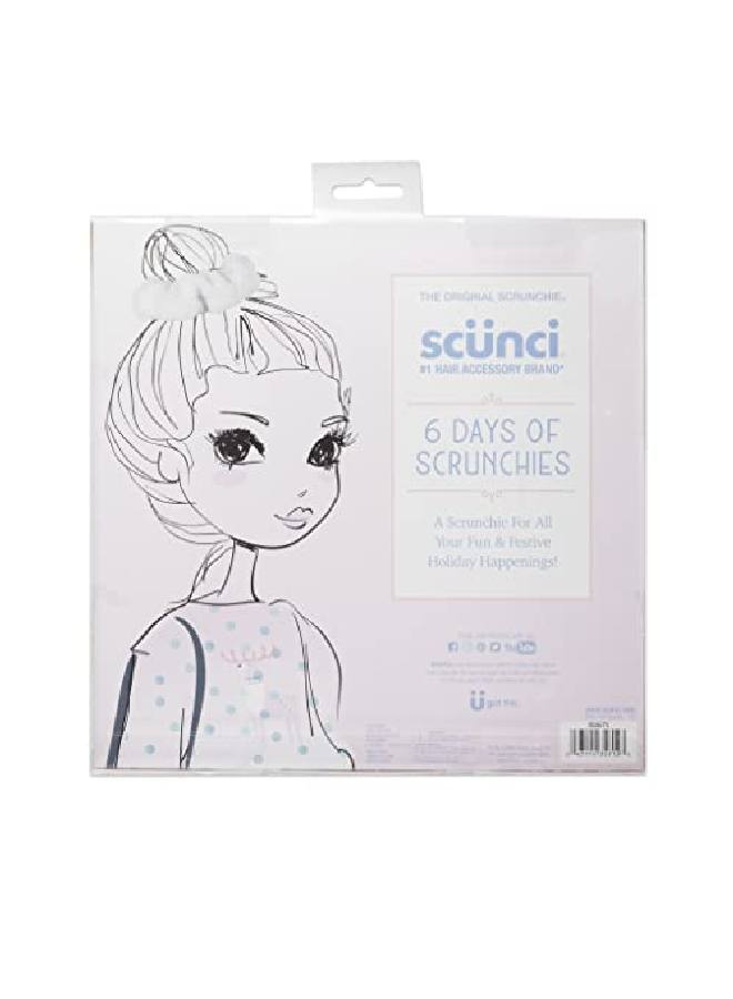 The Original Scrunchie® Girls Fashion Gift Set Includes 6 Unique Designs: Pastel Rainbow Velvet Cream Velour Pink Velvet White Faux Fur Blue Velour White Satin In Presentation Box