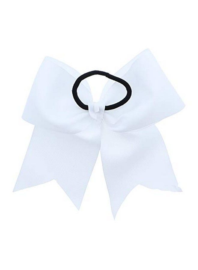 White Jumbo Bow Pony With Tails