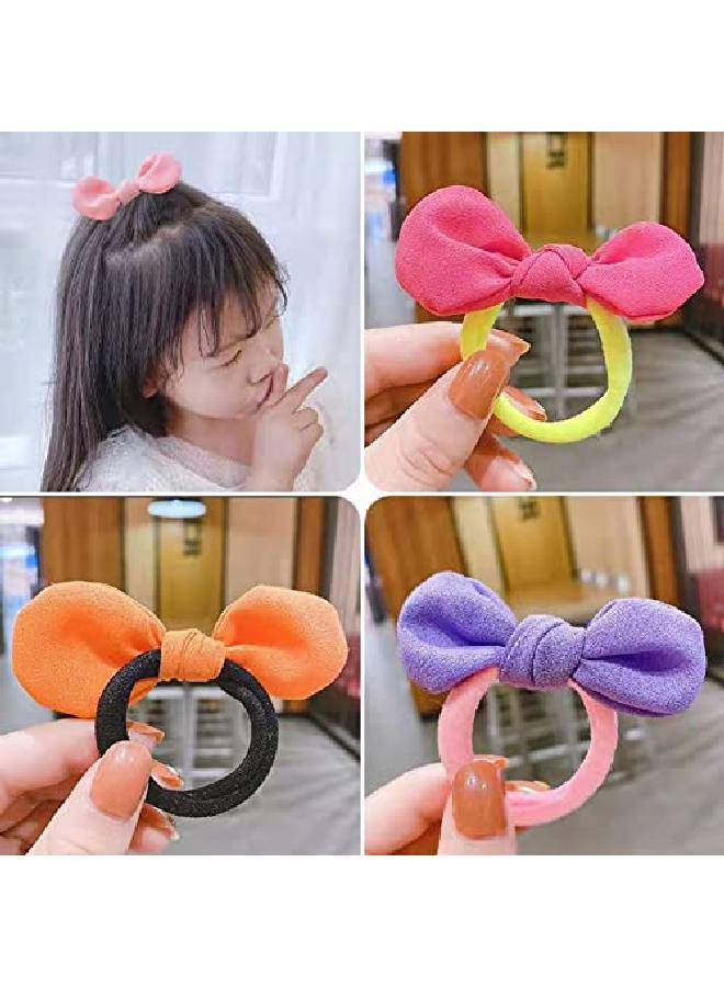 Lovef 9 Pcs Girl'S Bowknot Hair Rope Ponytail Kids Holder Elastic Hair Ties