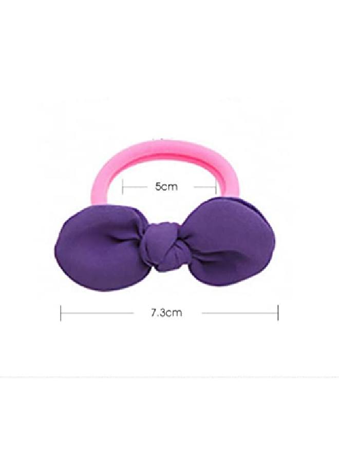 Lovef 9 Pcs Girl'S Bowknot Hair Rope Ponytail Kids Holder Elastic Hair Ties