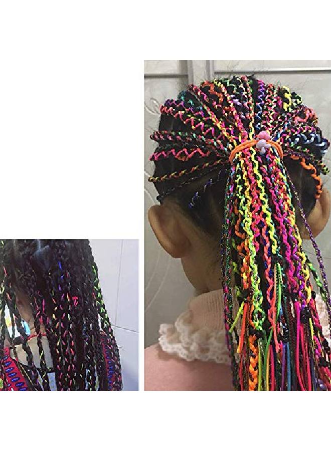 1 Set Assorted Color Hair Rope Band Fashionable Gradient Color Hair Braiding Yarn Strings For Box Braids Wire Wraps Hair Styling Accessories