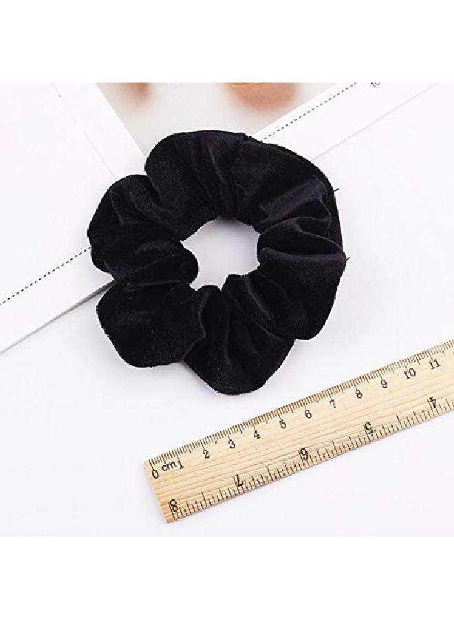 Lovef 7Pcs Soft Elegant Velvet Hair Scrunchies Elastic Hair Bands Ties Donut Hair Ponytail Holder Hair Accessories