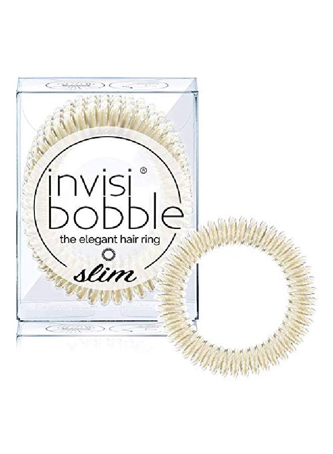 Slim Traceless Spiral Hair Ties Pack Of 3 Stay Gold Strong Elastic Grip Coil Hair Accessories For Women No Kink Non Soaking Gentle For Girls Teens And Thick Hair