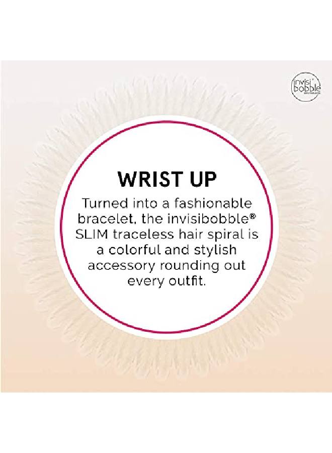 Slim Traceless Spiral Hair Ties Pack Of 3 Stay Gold Strong Elastic Grip Coil Hair Accessories For Women No Kink Non Soaking Gentle For Girls Teens And Thick Hair