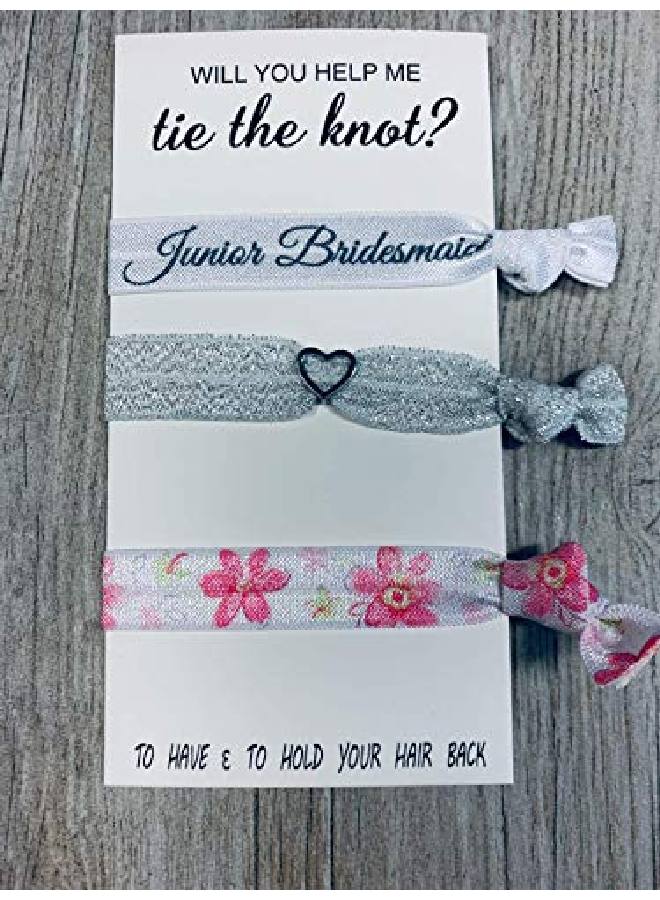 Junior Bridesmaid Gifts Bridesmaid Hair Ties Bridesmaid Jewelry Accessory For Bridesmaids (Flowered)