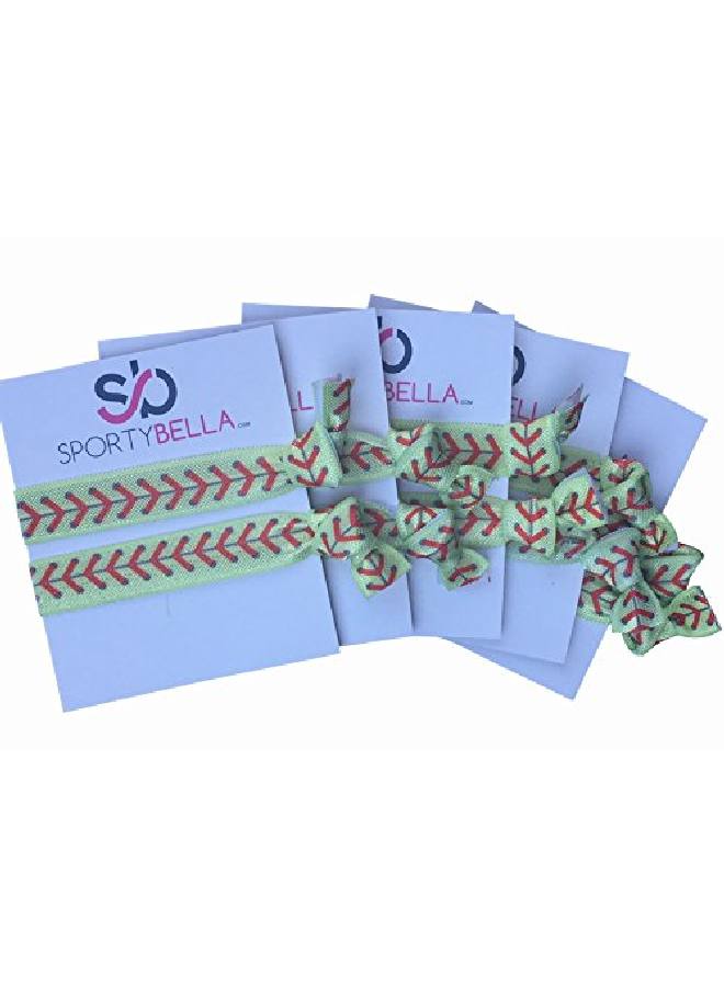Softball Hair Accessories Girls Softball Hair Ties Softball Player And Softball Team Gifts Softball Party Favors 5Pc Set